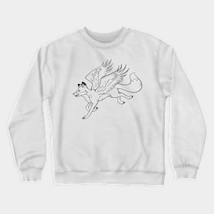 Winged Fox Line Art Crewneck Sweatshirt